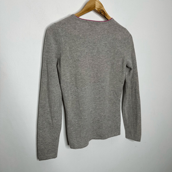 LAUREN HANSEN 100% Cashmere 2 Ply Sweater Broken Heart Crewneck womens small S - Picture 6 of 6